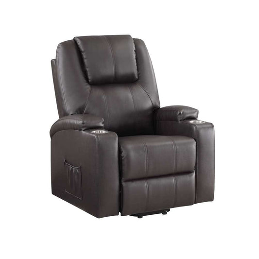 ACME Furniture - Evander Recliner w/Power Lift - Brown Leather Aire - LV02181 veiw 2