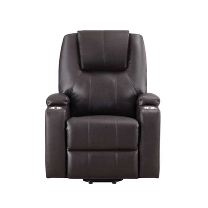 ACME Furniture - Evander Recliner w/Power Lift - Brown Leather Aire - LV02181 veiw 3