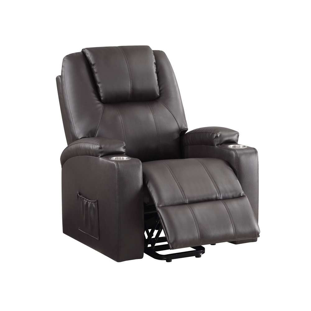 ACME Furniture - Evander Recliner w/Power Lift - Brown Leather Aire - LV02181 veiw 6