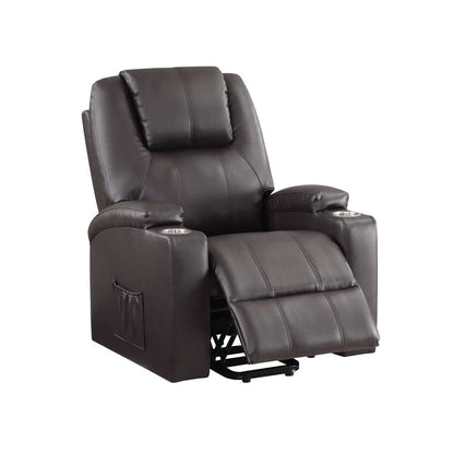 ACME Furniture - Evander Recliner w/Power Lift - Brown Leather Aire - LV02181 veiw 6