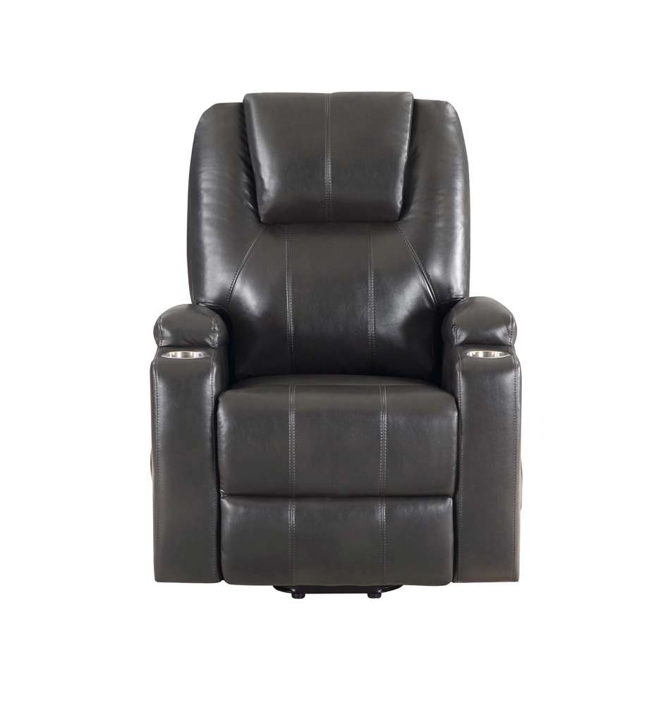ACME Furniture - Evander Recliner w/Power Lift - Gunmetal Leather Aire - LV02182 veiw 3