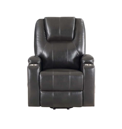 ACME Furniture - Evander Recliner w/Power Lift - Gunmetal Leather Aire - LV02182 veiw 3