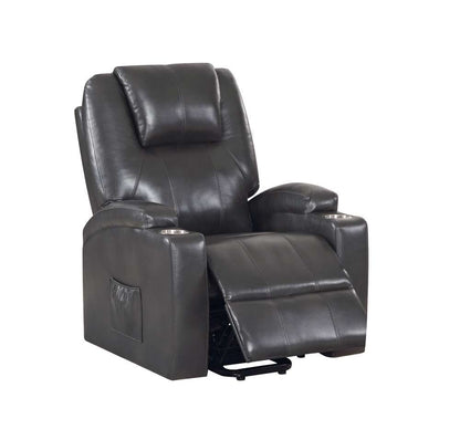 ACME Furniture - Evander Recliner w/Power Lift - Gunmetal Leather Aire - LV02182 veiw 6