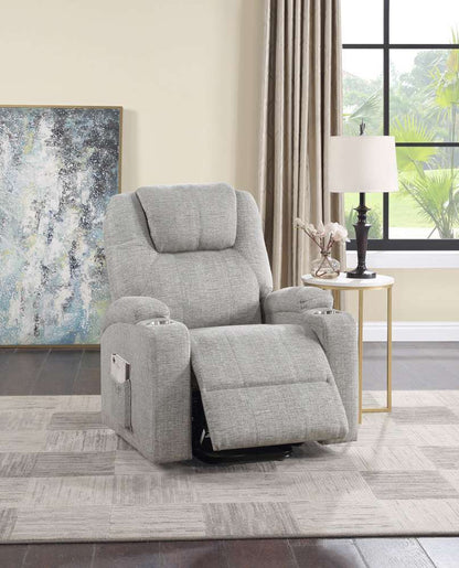 ACME Furniture - Evander Recliner w/Power Lift - Light Gray Chenille - LV02180 veiw 1