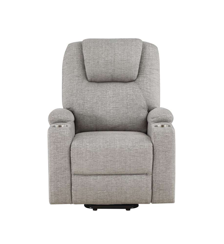 ACME Furniture - Evander Recliner w/Power Lift - Light Gray Chenille - LV02180 veiw 3