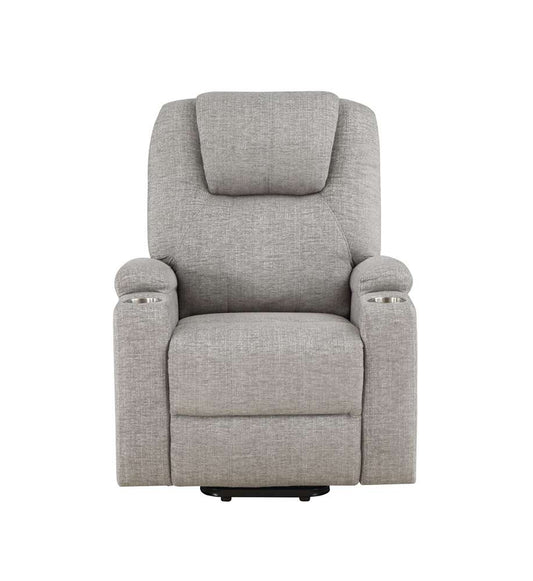 ACME Furniture - Evander Recliner w/Power Lift - Light Gray Chenille - LV02180 veiw 3