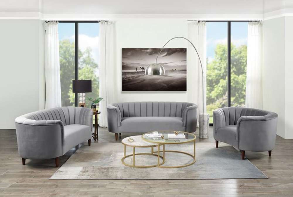 ACME Furniture - Millephri Loveseat - Gray Velvet - LV00167 veiw 1