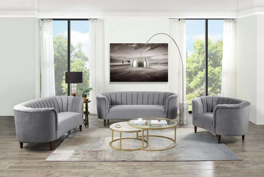 ACME Furniture - Millephri Loveseat - Gray Velvet - LV00167 veiw 1