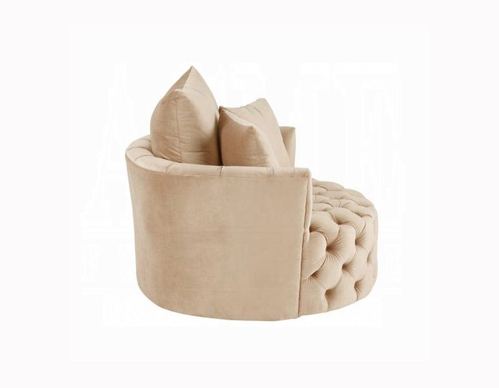ACME Furniture - Zunyas Accent Chair w/Swivel - Beige Velvet - AC00290 view 3