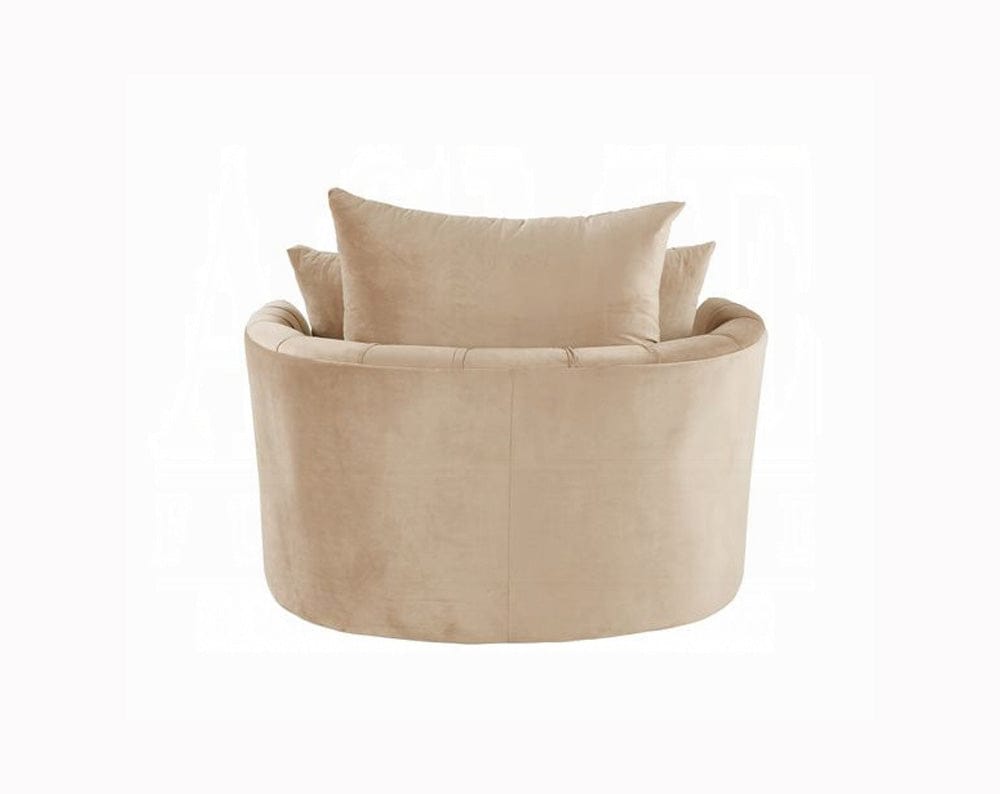 ACME Furniture - Zunyas Accent Chair w/Swivel - Beige Velvet - AC00290 view 4