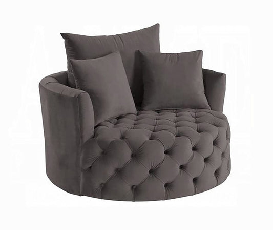 ACME Furniture - Zunyas Accent Chair w/Swivel - Gray Velvet - AC00292 view 1