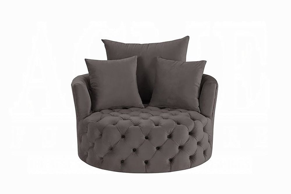 ACME Furniture - Zunyas Accent Chair w/Swivel - Gray Velvet - AC00292 view 2