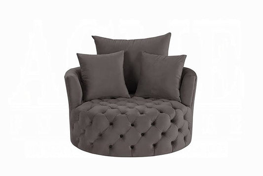 ACME Furniture - Zunyas Accent Chair w/Swivel - Gray Velvet - AC00292 view 2