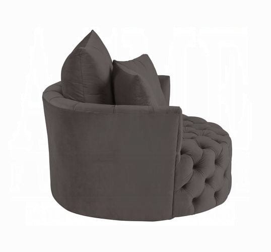 ACME Furniture - Zunyas Accent Chair w/Swivel - Gray Velvet - AC00292 view 3