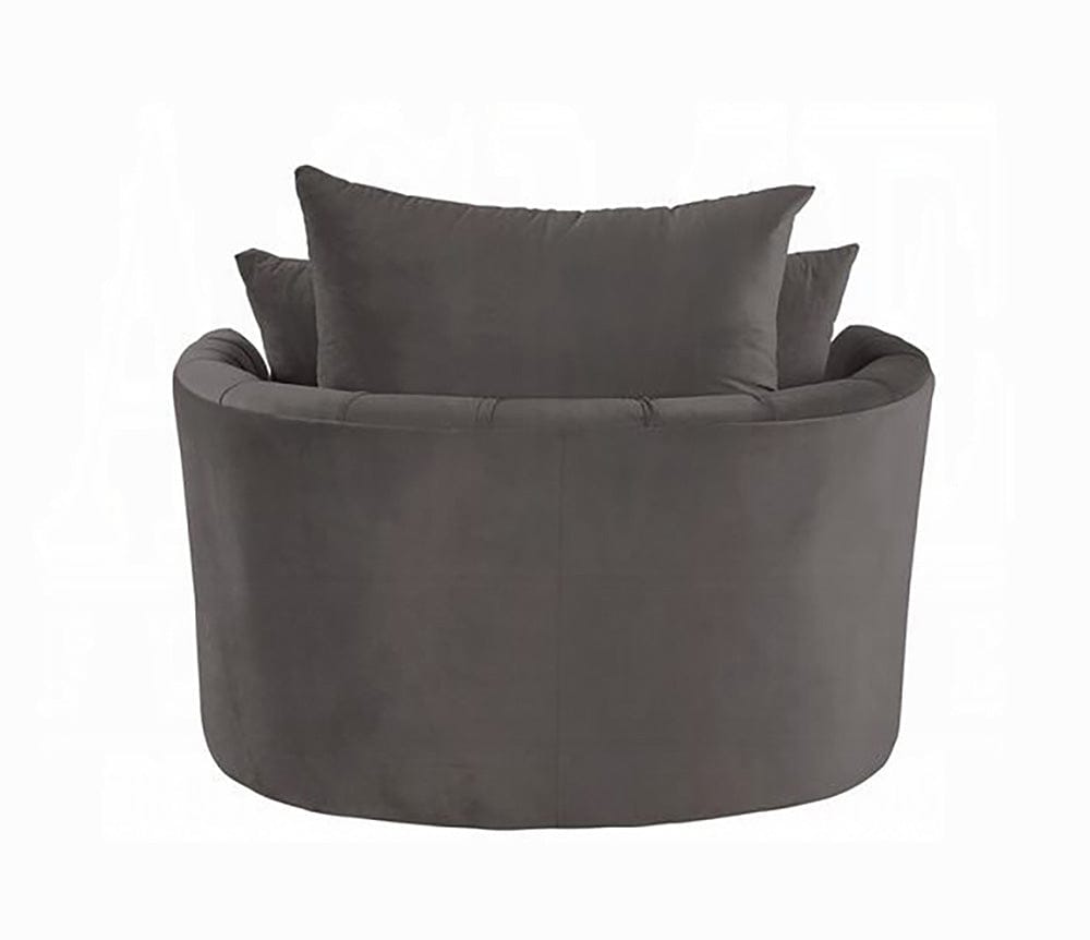 ACME Furniture - Zunyas Accent Chair w/Swivel - Gray Velvet - AC00292 view 4