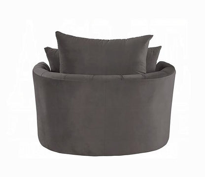 ACME Furniture - Zunyas Accent Chair w/Swivel - Gray Velvet - AC00292 view 4