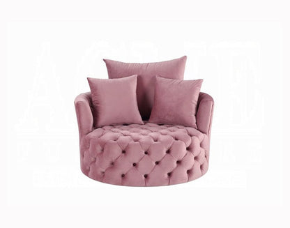 ACME Furniture - Zunyas Accent Chair w/Swivel - Pink Velvet - AC00291 view 2
