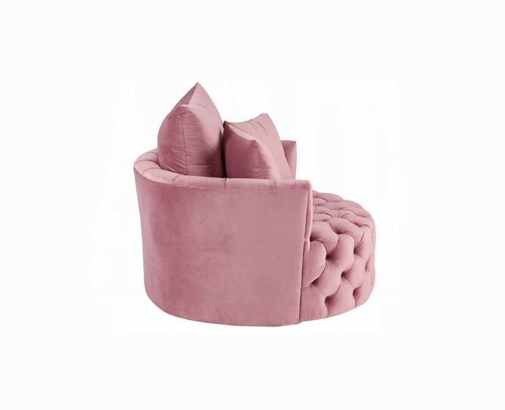 ACME Furniture - Zunyas Accent Chair w/Swivel - Pink Velvet - AC00291 view 3
