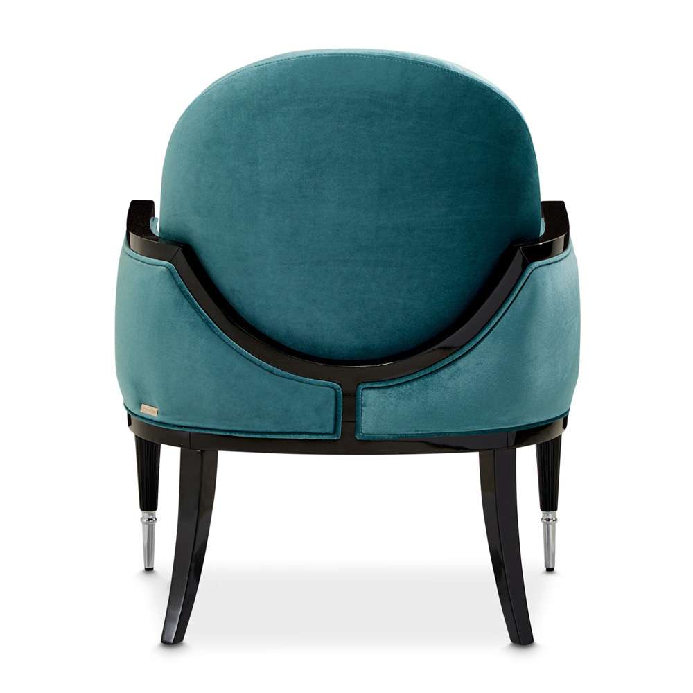 AICO by Michael Amini - La Francaise Accent Chair - Azure/Black - LFR-FRSE834-AZR-805 veiw 2
