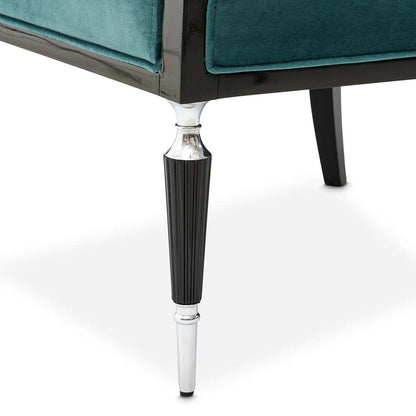 AICO by Michael Amini - La Francaise Accent Chair - Azure/Black - LFR-FRSE834-AZR-805 veiw 3