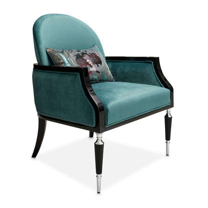 AICO by Michael Amini - La Francaise Accent Chair - Azure/Black - LFR-FRSE834-AZR-805 veiw 5