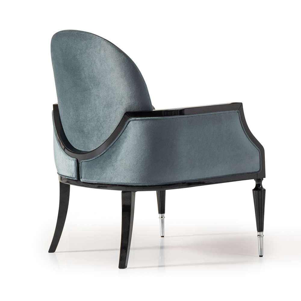 AICO by Michael Amini - La Francaise Accent Chair - Azure/Black - LFR-FRSE834-AZR-805 veiw 6
