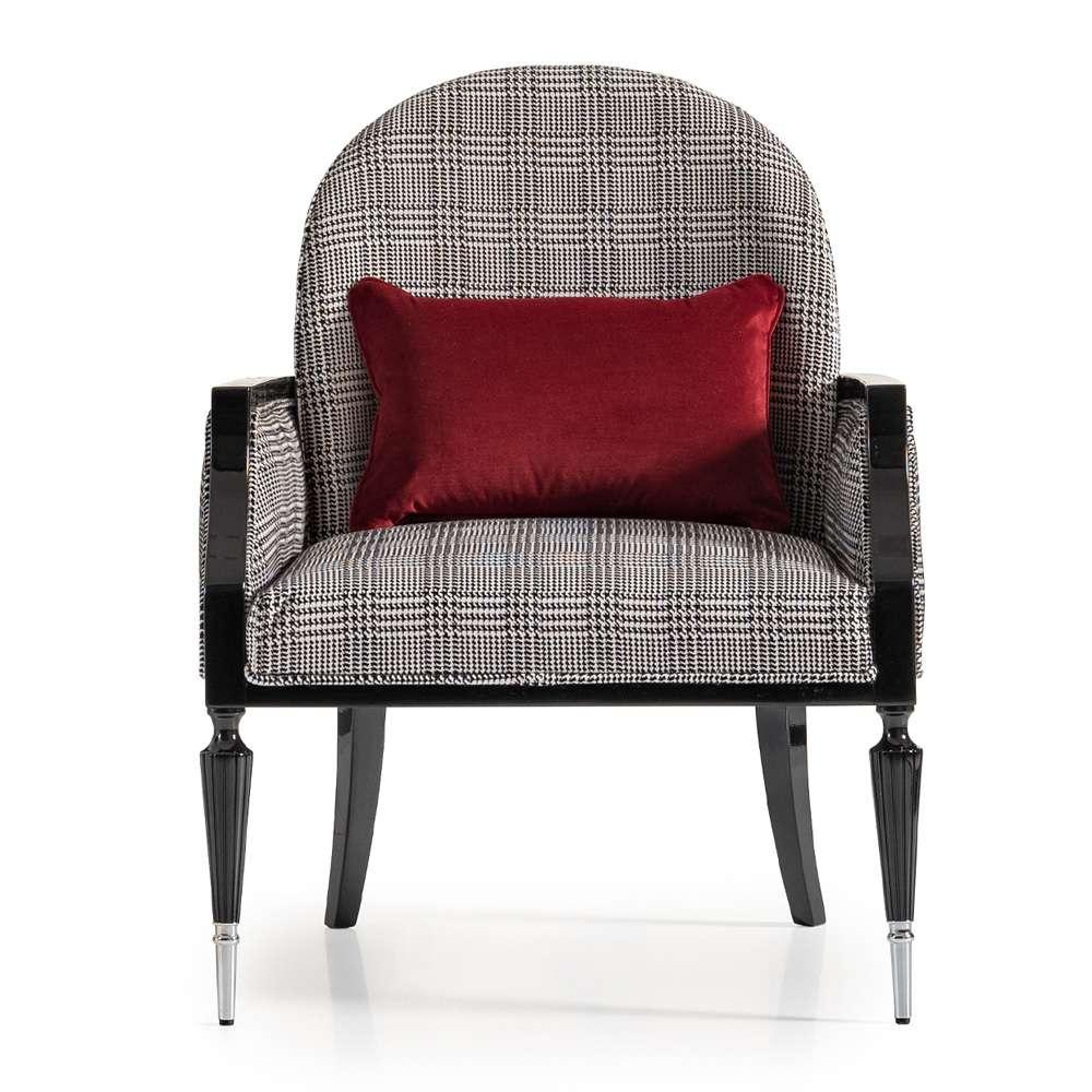 AICO by Michael Amini - La Francaise Accent Chair - Domino/Black - LFR-FRSE834-DMO-805 veiw 1