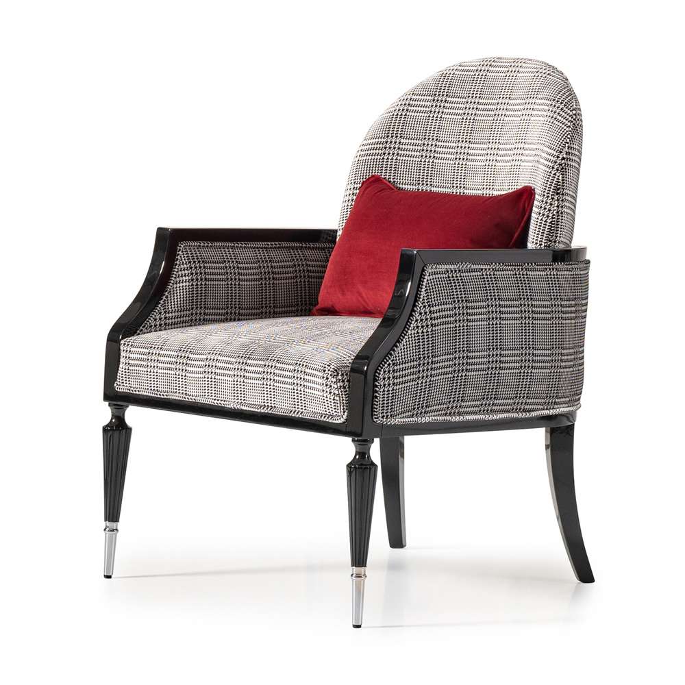 AICO by Michael Amini - La Francaise Accent Chair - Domino/Black - LFR-FRSE834-DMO-805 veiw 2