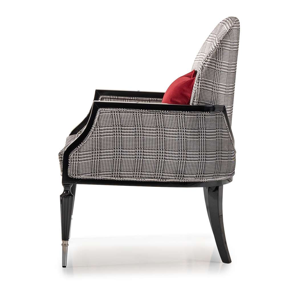 AICO by Michael Amini - La Francaise Accent Chair - Domino/Black - LFR-FRSE834-DMO-805 veiw 3