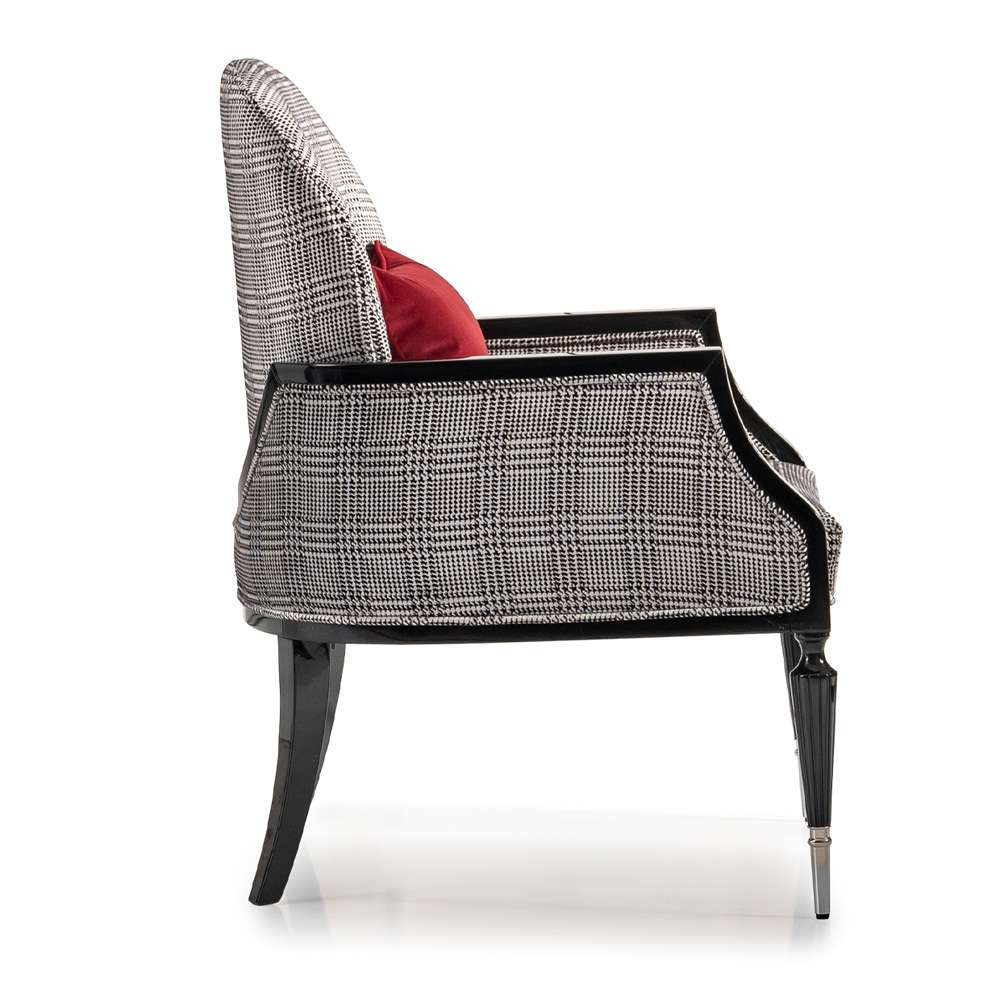AICO by Michael Amini - La Francaise Accent Chair - Domino/Black - LFR-FRSE834-DMO-805 veiw 6