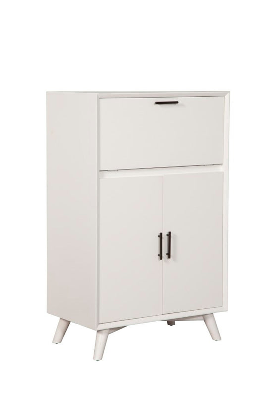 Alpine Furniture - Flynn Large Bar Cabinet w/Drop Down Tray, White - 966-W-16 veiw 1