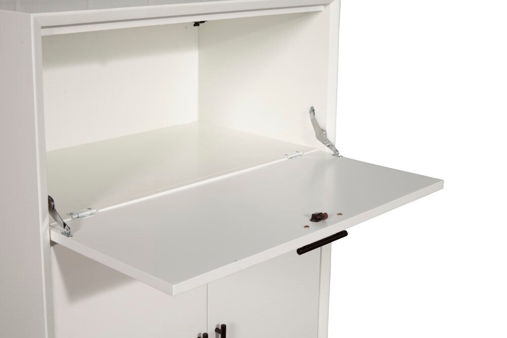 Alpine Furniture - Flynn Large Bar Cabinet w/Drop Down Tray, White - 966-W-16 veiw 2