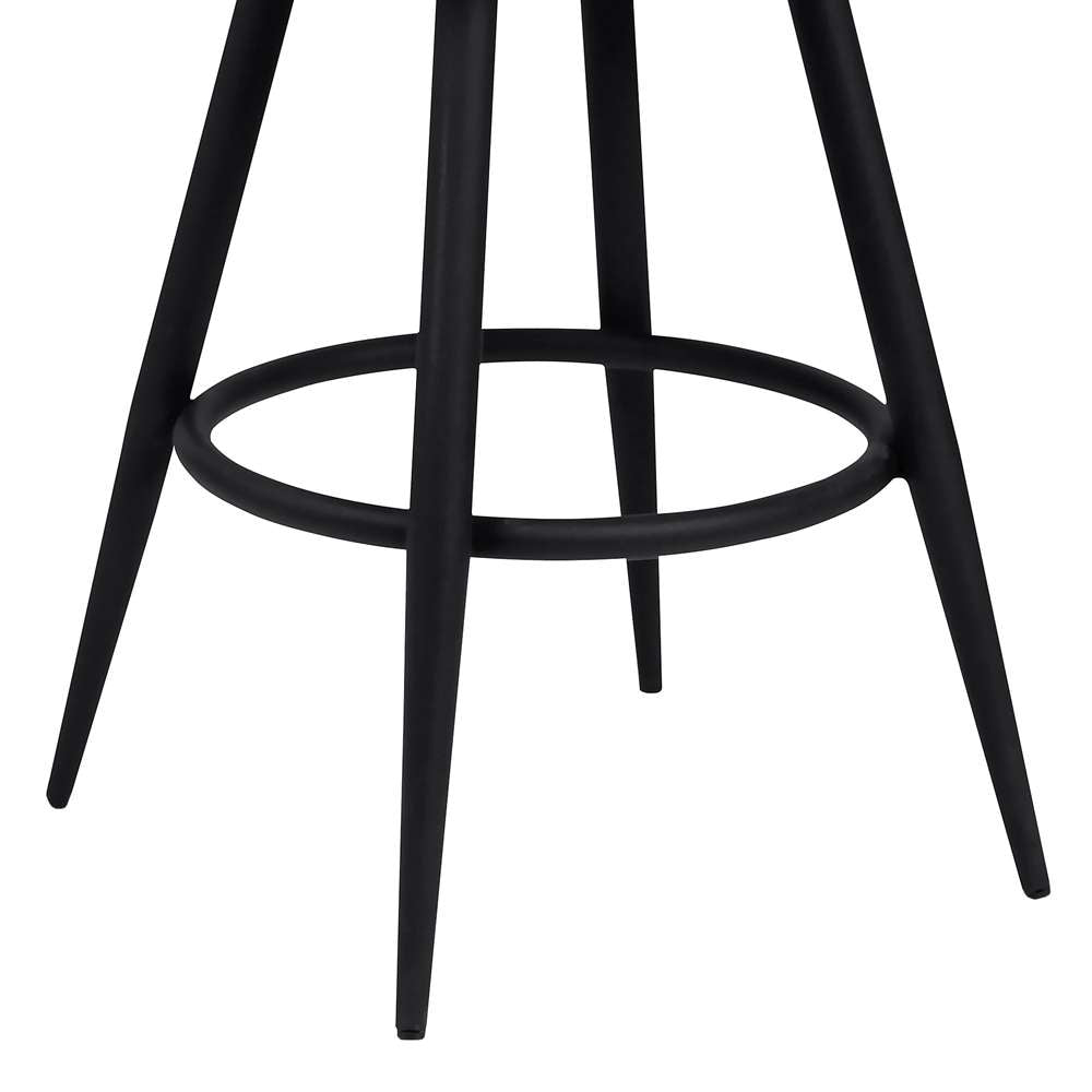 Armen Living - Amador 26in Counter Height Barstool in a Black Powder Coated Finish and Vintage Gray Faux Leather - 721535747009 veiw 5
