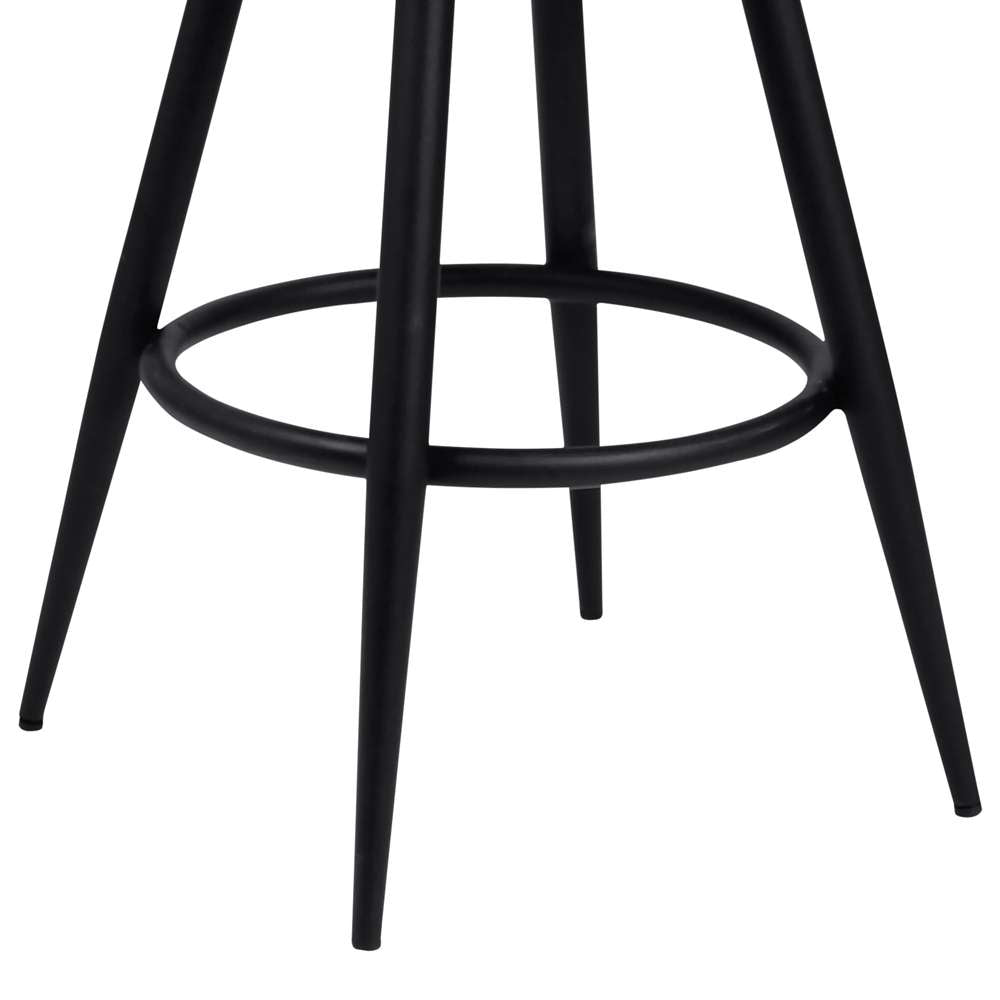 Armen Living - Amador 30in Bar Height Barstool in a Black Powder Coated Finish and Vintage Coffee Faux Leather - 721535746996 veiw 5