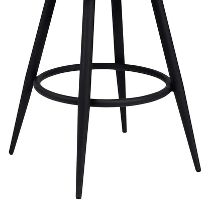 Armen Living - Amador 30in Bar Height Barstool in a Black Powder Coated Finish and Vintage Gray Faux Leather - 721535747016 veiw 5