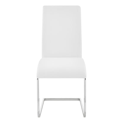 Armen Living - Amanda Contemporary Side Chair in White Faux Leather and Chrome Finish (Set of 2) - LCAMSIWH veiw 3