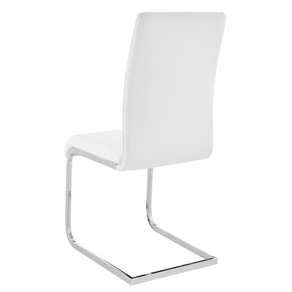 Armen Living - Amanda Contemporary Side Chair in White Faux Leather and Chrome Finish (Set of 2) - LCAMSIWH veiw 5