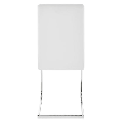 Armen Living - Amanda Contemporary Side Chair in White Faux Leather and Chrome Finish (Set of 2) - LCAMSIWH veiw 6