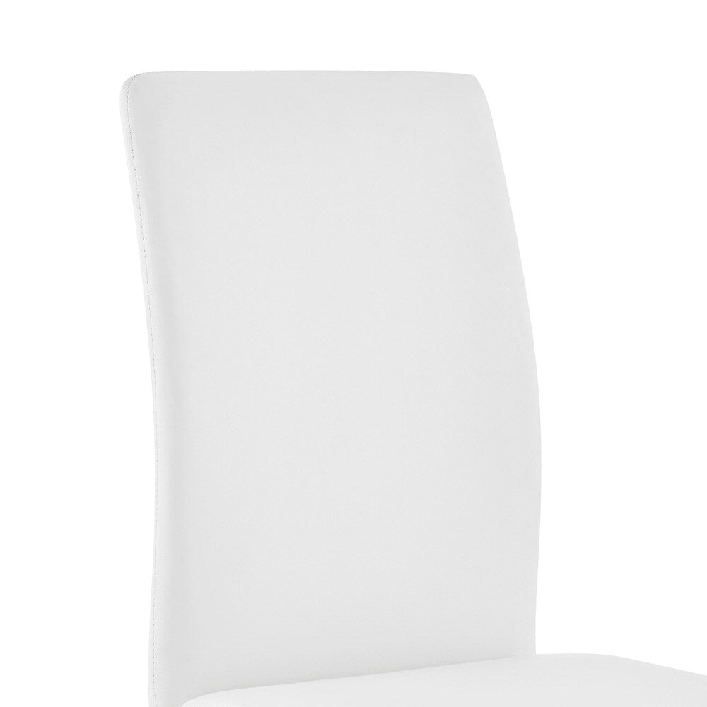 Armen Living - Amanda Contemporary Side Chair in White Faux Leather and Chrome Finish (Set of 2) - LCAMSIWH veiw 7
