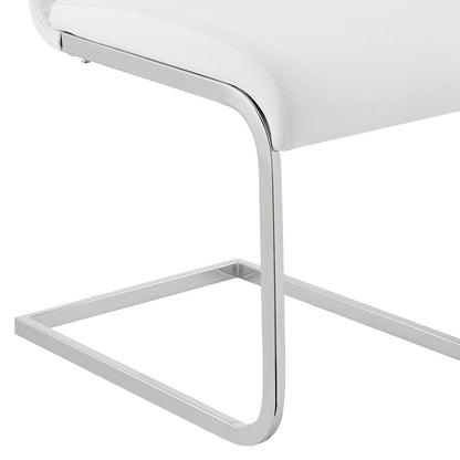 Armen Living - Amanda Contemporary Side Chair in White Faux Leather and Chrome Finish (Set of 2) - LCAMSIWH veiw 8