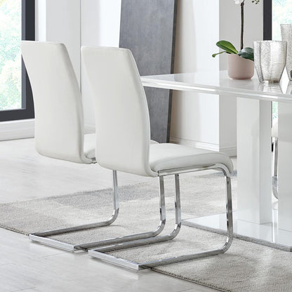 Armen Living - Amanda Contemporary Side Chair in White Faux Leather and Chrome Finish (Set of 2) - LCAMSIWH veiw 9