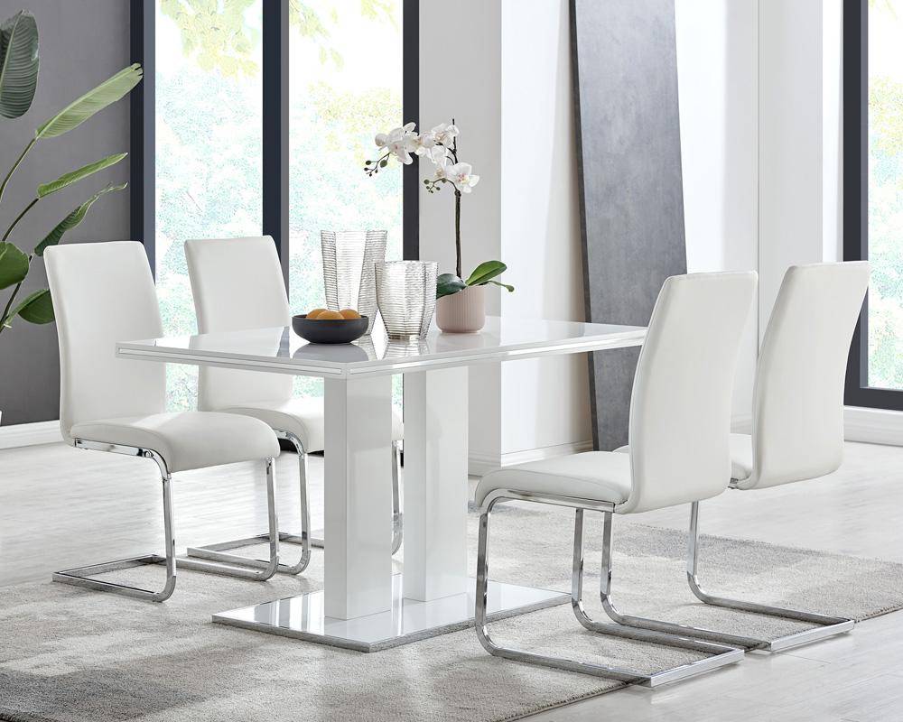 Armen Living - Amanda Contemporary Side Chair in White Faux Leather and Chrome Finish (Set of 2) - LCAMSIWH veiw 10