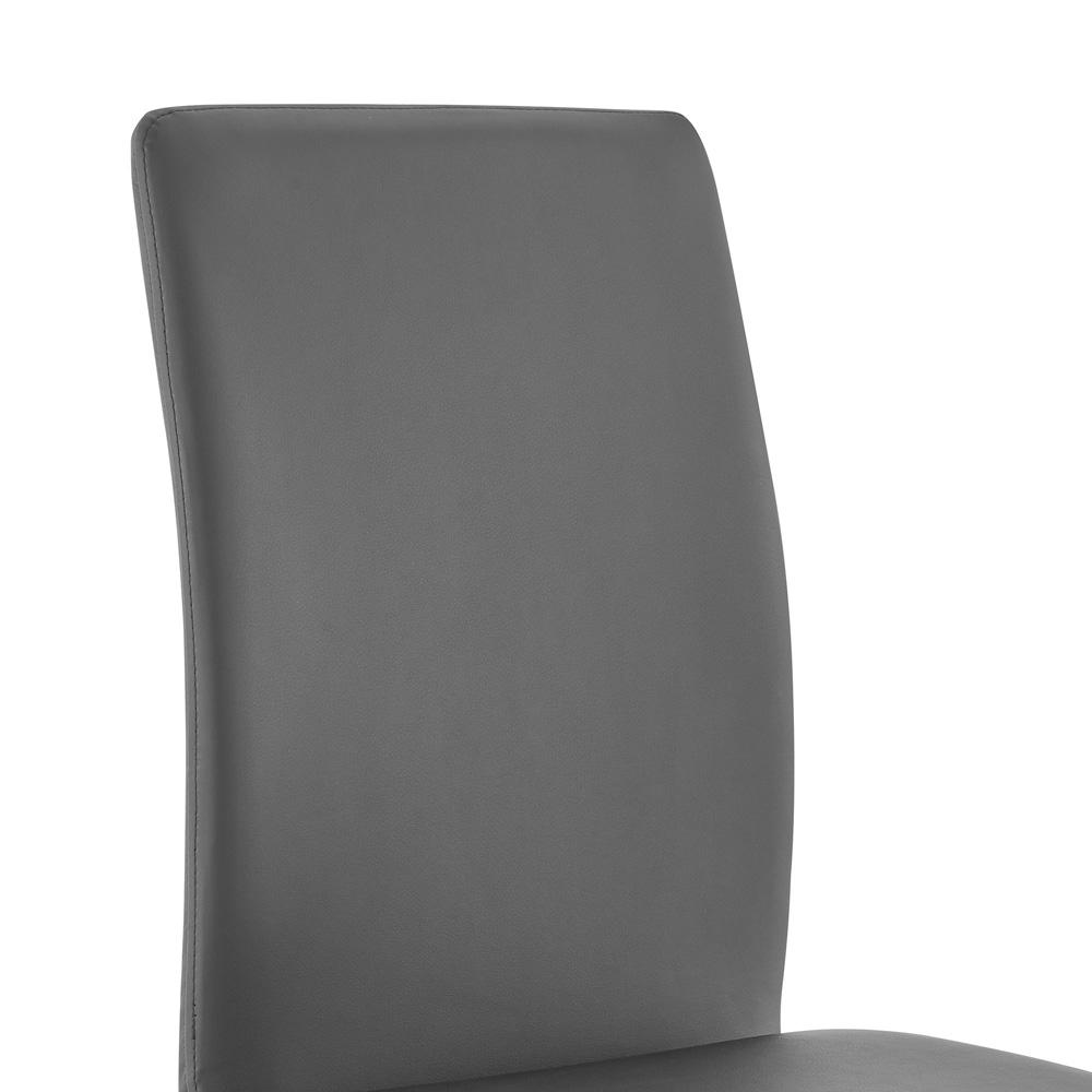 Armen Living - Amanda Contemporary Side Chair in Gray Faux Leather and Chrome Finish (Set of 2) - LCAMSIGR veiw 6