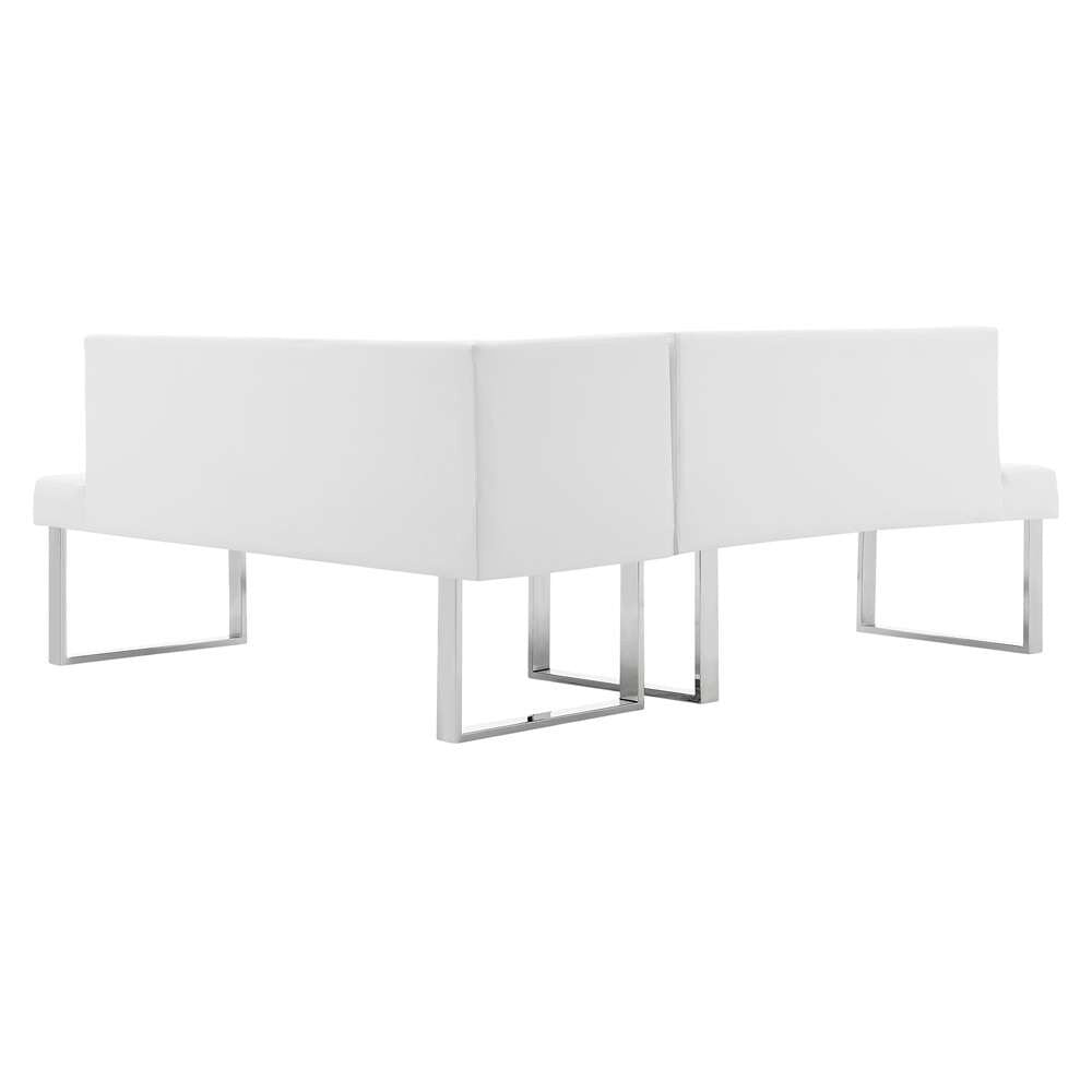 Armen Living - Amanda White Corner Sofa - LCAMCOWHSF veiw 4