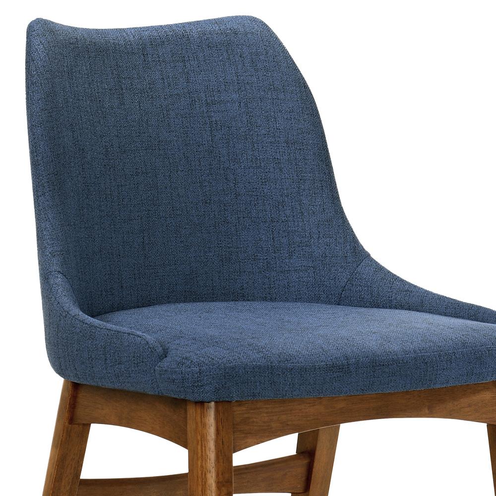 Armen Living - Arcadia and Azalea 48in Round Blue and Walnut Wood 5 Piece Dining Set - SETARDI5AZWABLU48 veiw 4