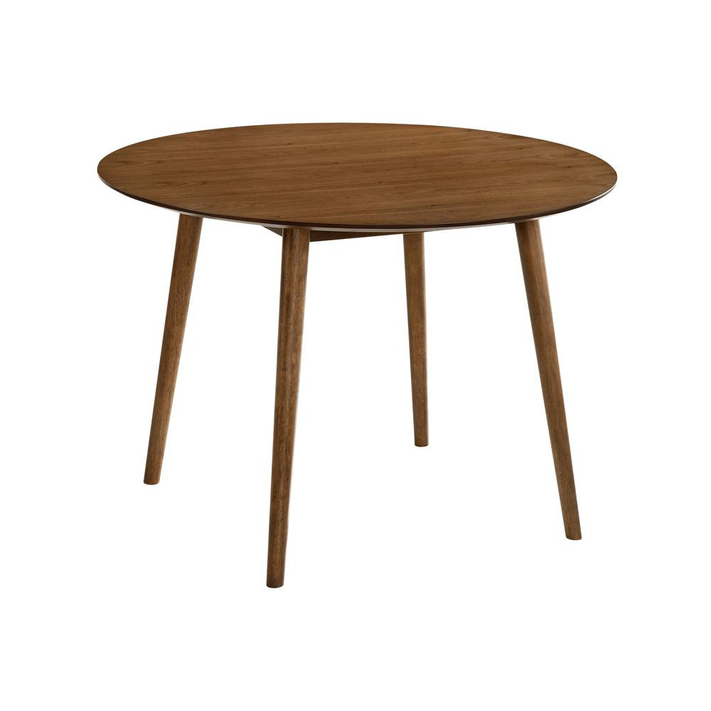 Armen Living - Arcadia and Juno 42in Round Blue and Walnut Wood 5 Piece Dining Set - SETARDI5JNWABLU42 veiw 2