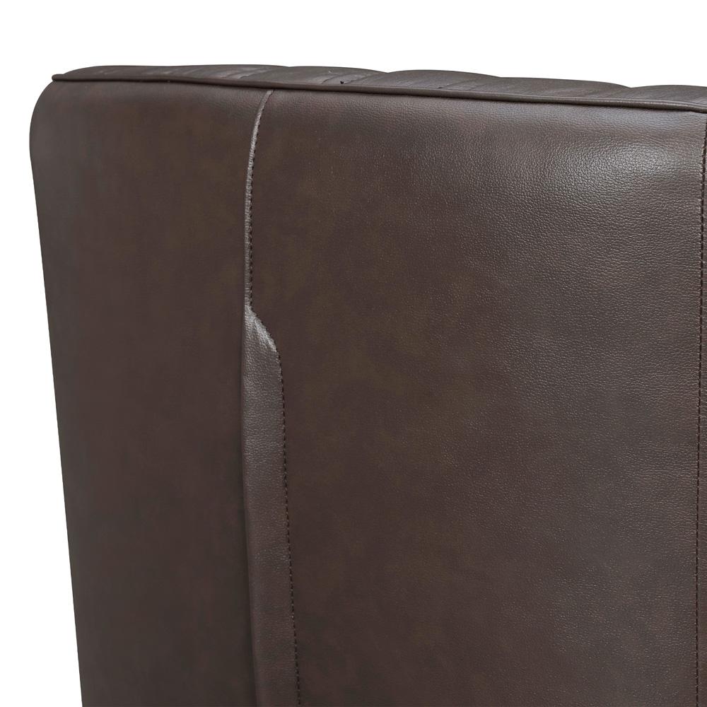 Armen Living - Aries Espresso Genuine Leather Swivel Barrel Chair - LCARCHES veiw 5
