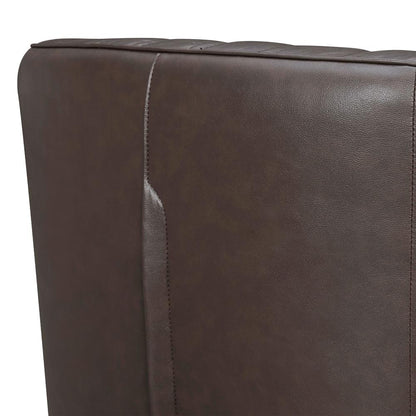 Armen Living - Aries Espresso Genuine Leather Swivel Barrel Chair - LCARCHES veiw 5