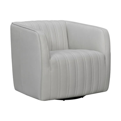 Armen Living - Aries Dove Gray Genuine Leather Swivel Barrel Chair - LCARCHDV veiw 1