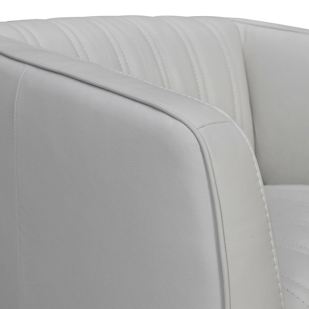 Armen Living - Aries Dove Gray Genuine Leather Swivel Barrel Chair - LCARCHDV veiw 4